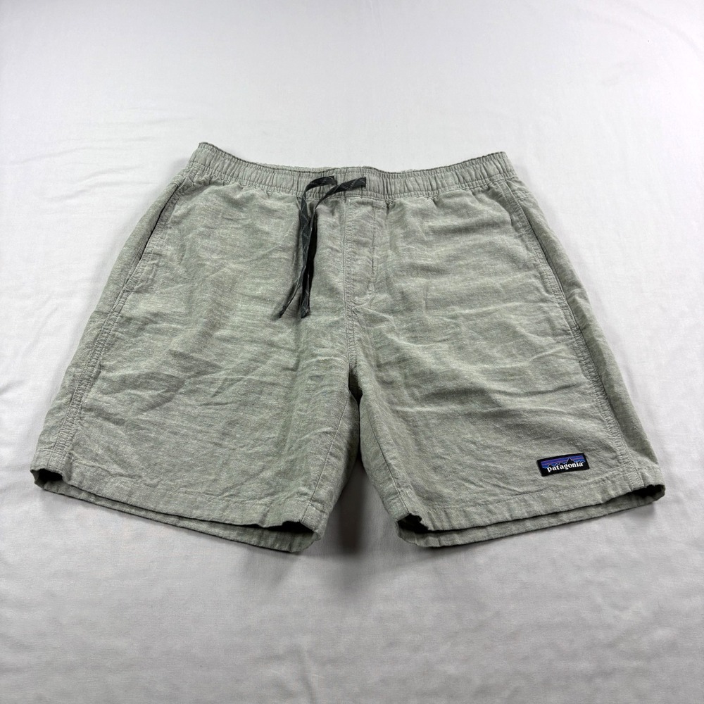 Patagonia Baggies Naturals Shorts Mens Medium Green Hemp Blend Stretch Lounge
